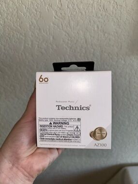 Technics AZ100 Wireless Earbuds - Metallic Gold Packaging